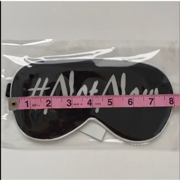 Silk Sleeping Eye Mask Hashtag NotNow Black - Picture 2 of 7
